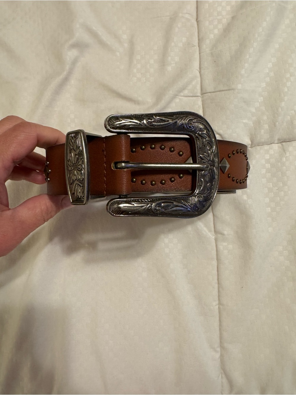 Women’s Western Faux Leather Belt fits 38-43in Waist NWOT